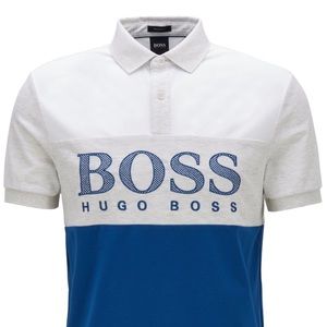 NWT Hugo Boss White/Blue Polo Shirt